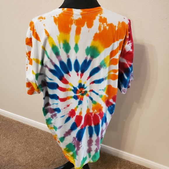 Tie dye boho style unisex T shirt size XL. 100% soft cotton. - Picture 5 of 11